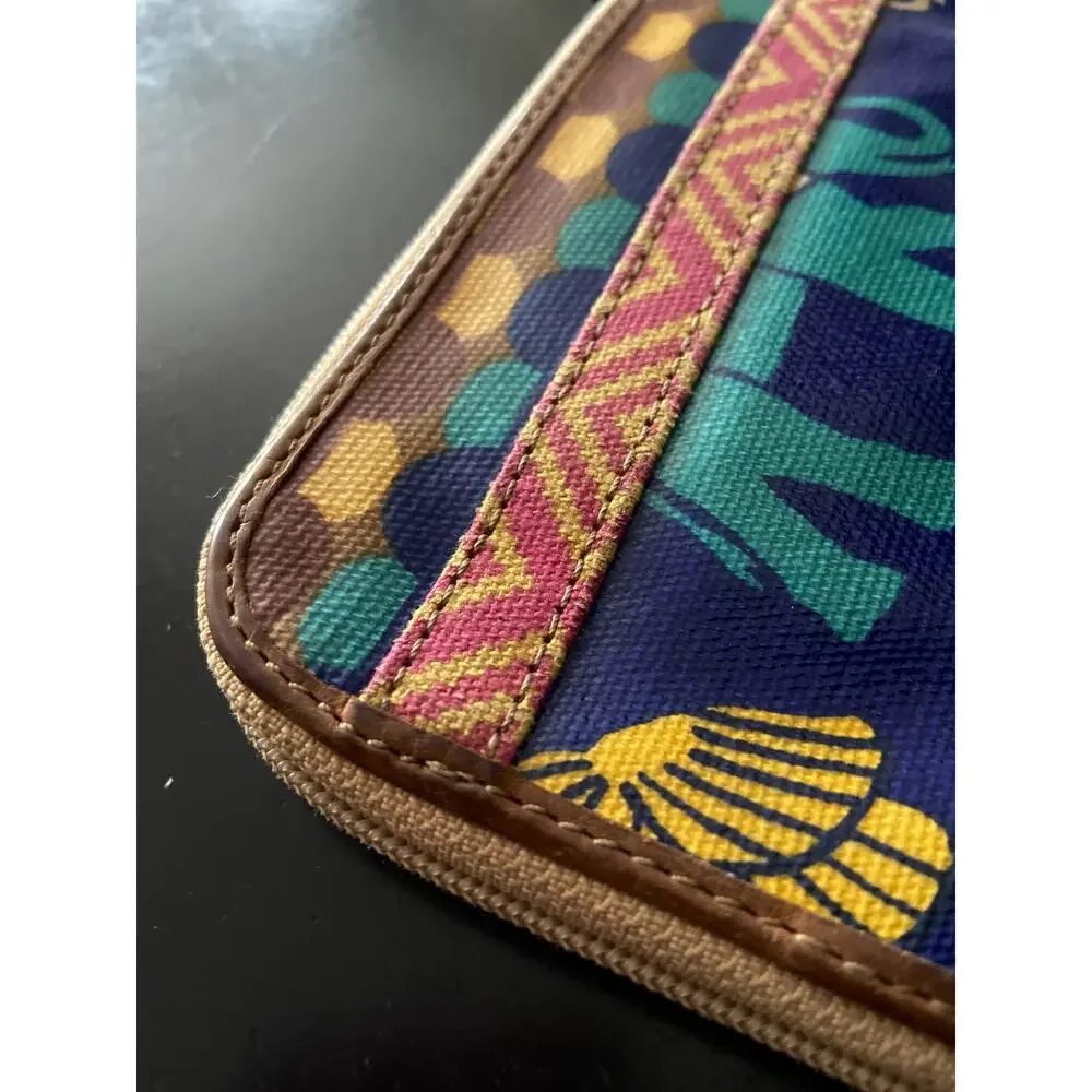 FOSSIL Key-Per Colorful Wristlet w/Leather Trim